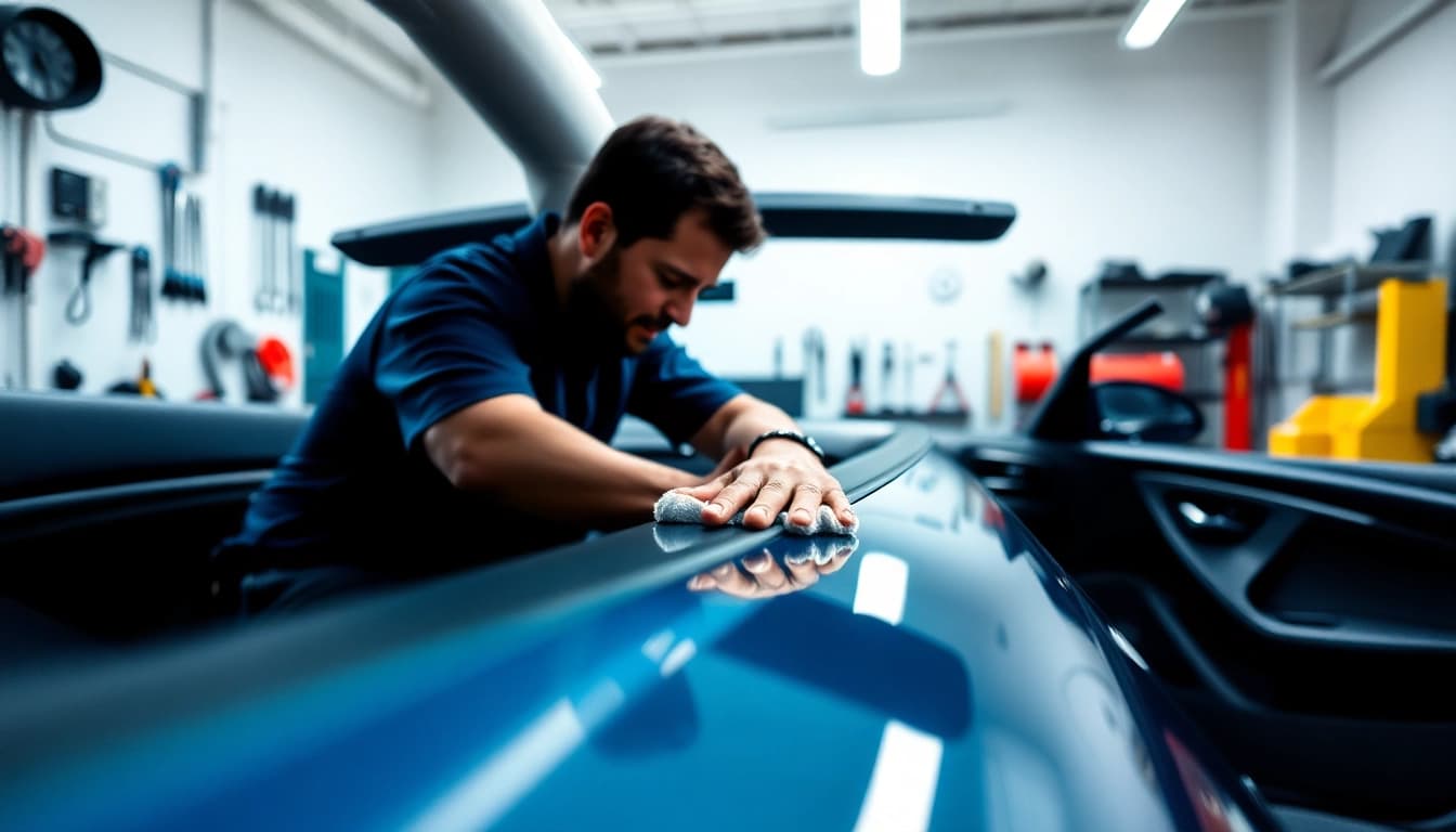 Get expert car detailing Chattanooga services with a professional technician cleaning a vehicle's interior.