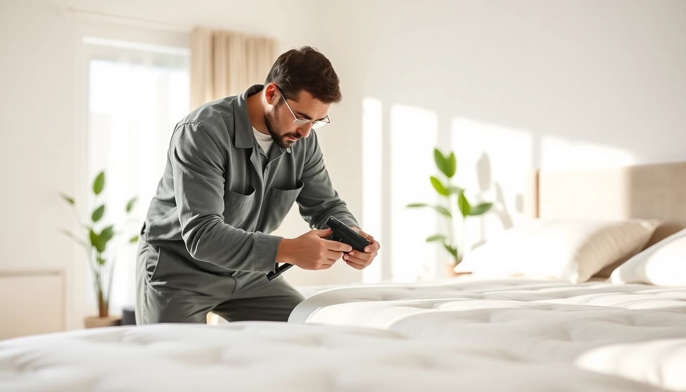 Treating bed bugs safely and effectively with https://affordablebedbugexterminators.com in a bright bedroom.