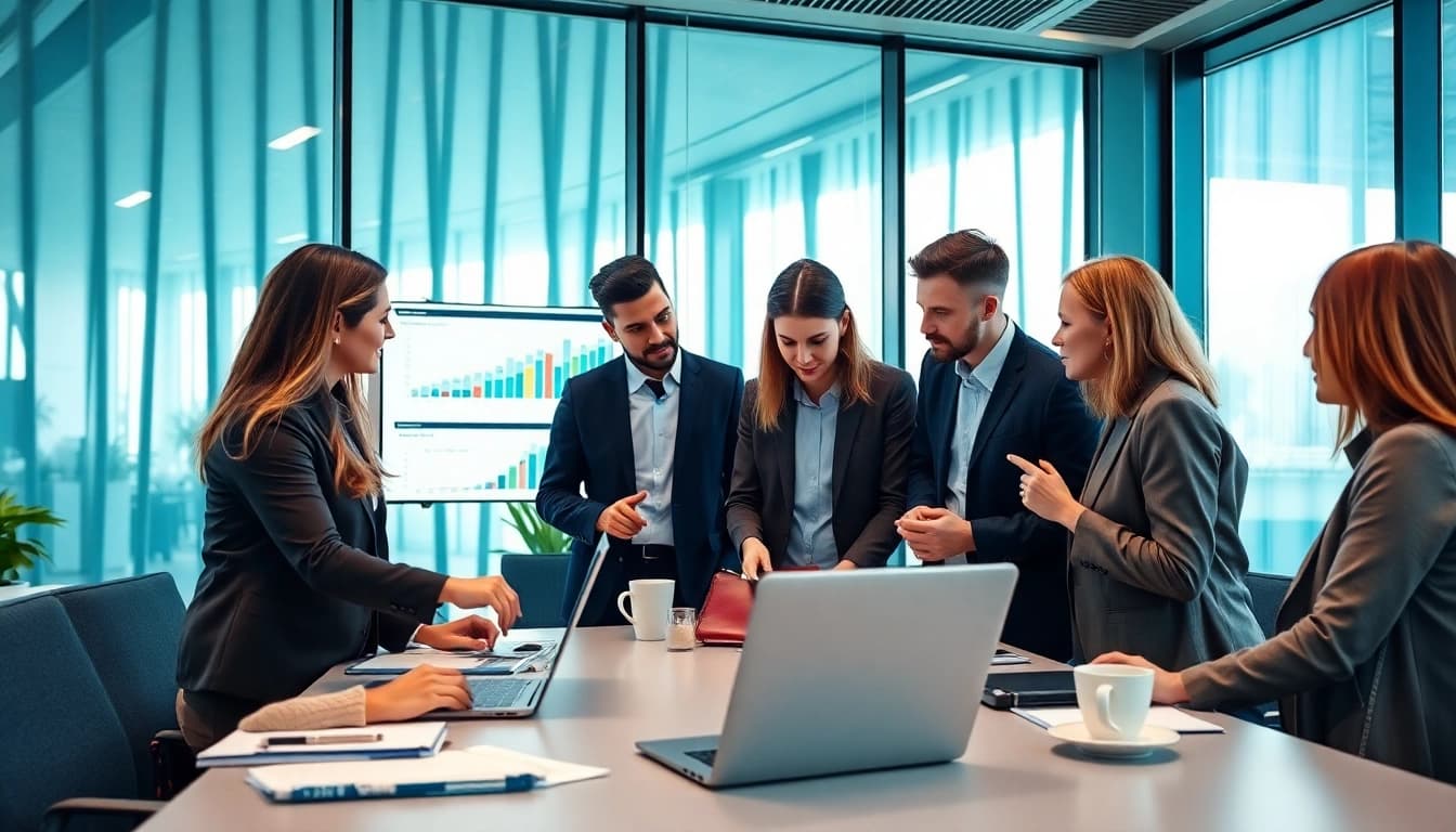 Explore competitive intelligence faqs in a modern office setting with a collaborative team.