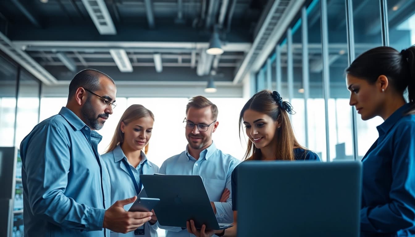 Enhance your understanding of it services washington dc with a professional teamwork scene in a modern office.