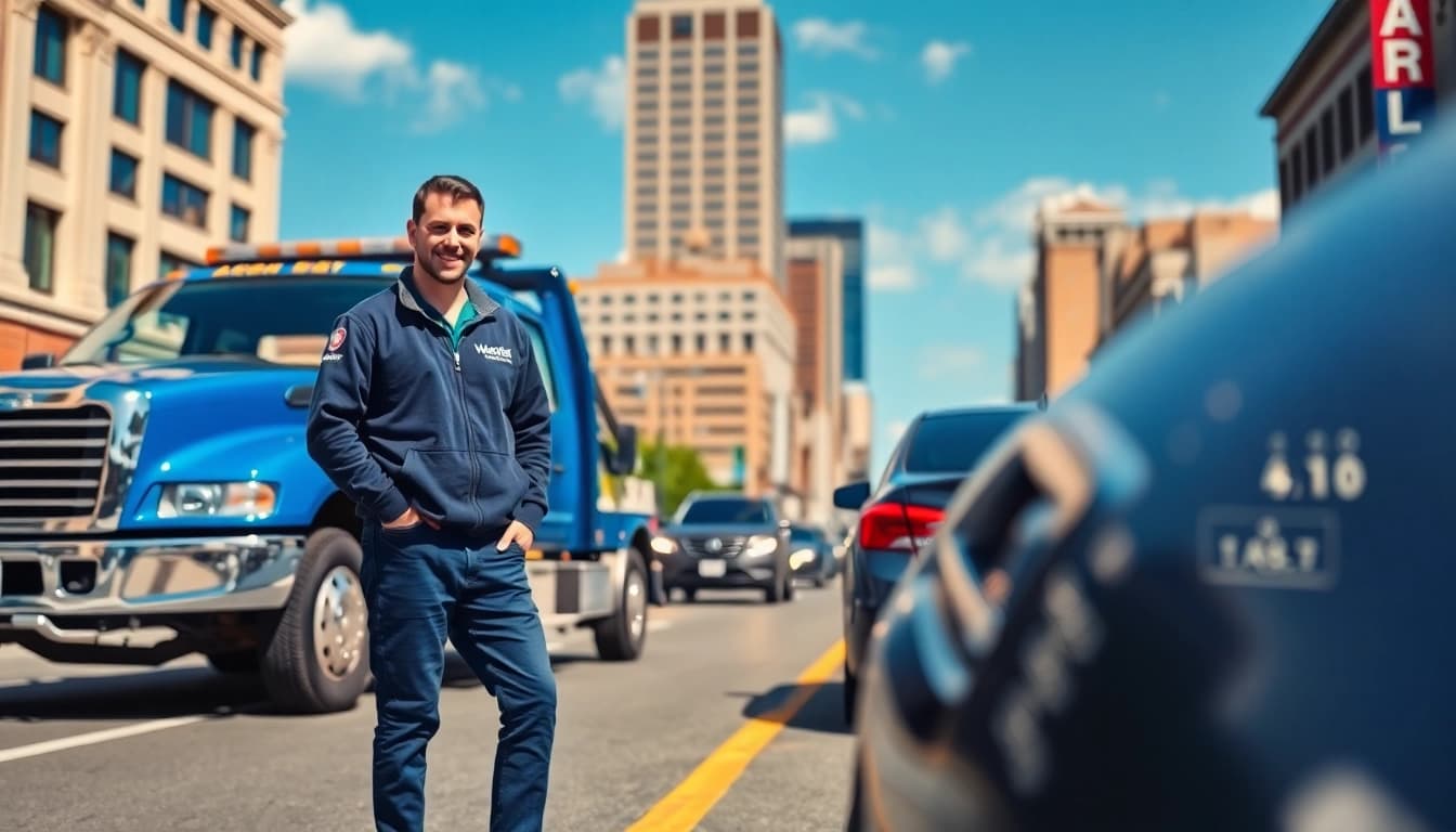 Roadside assistance Nashville TN provided by a friendly technician helping a motorist in need.