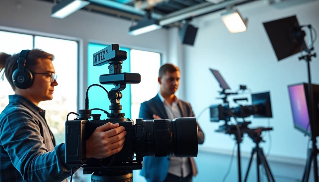 Capture the essence of Video Production Company Phoenix with a dynamic studio collaboration scene.