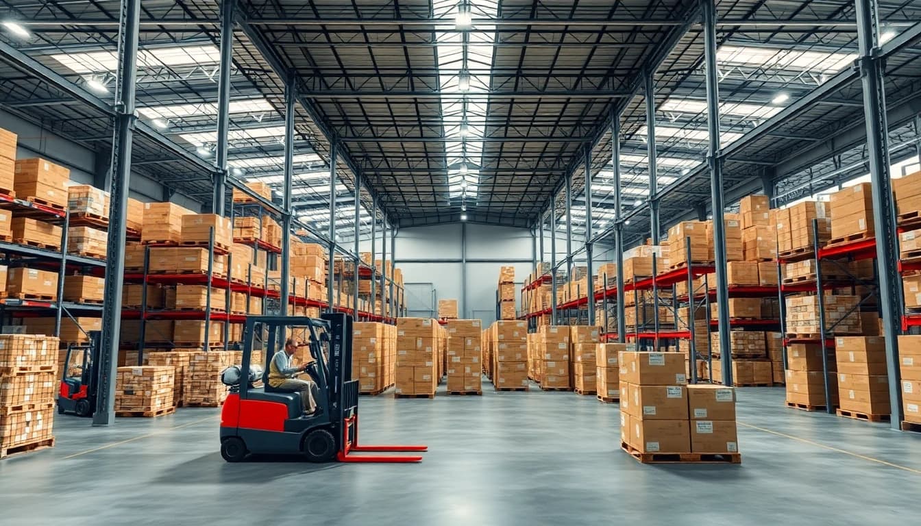 Enhance efficiency in warehousing with organized spaces and professional atmosphere.