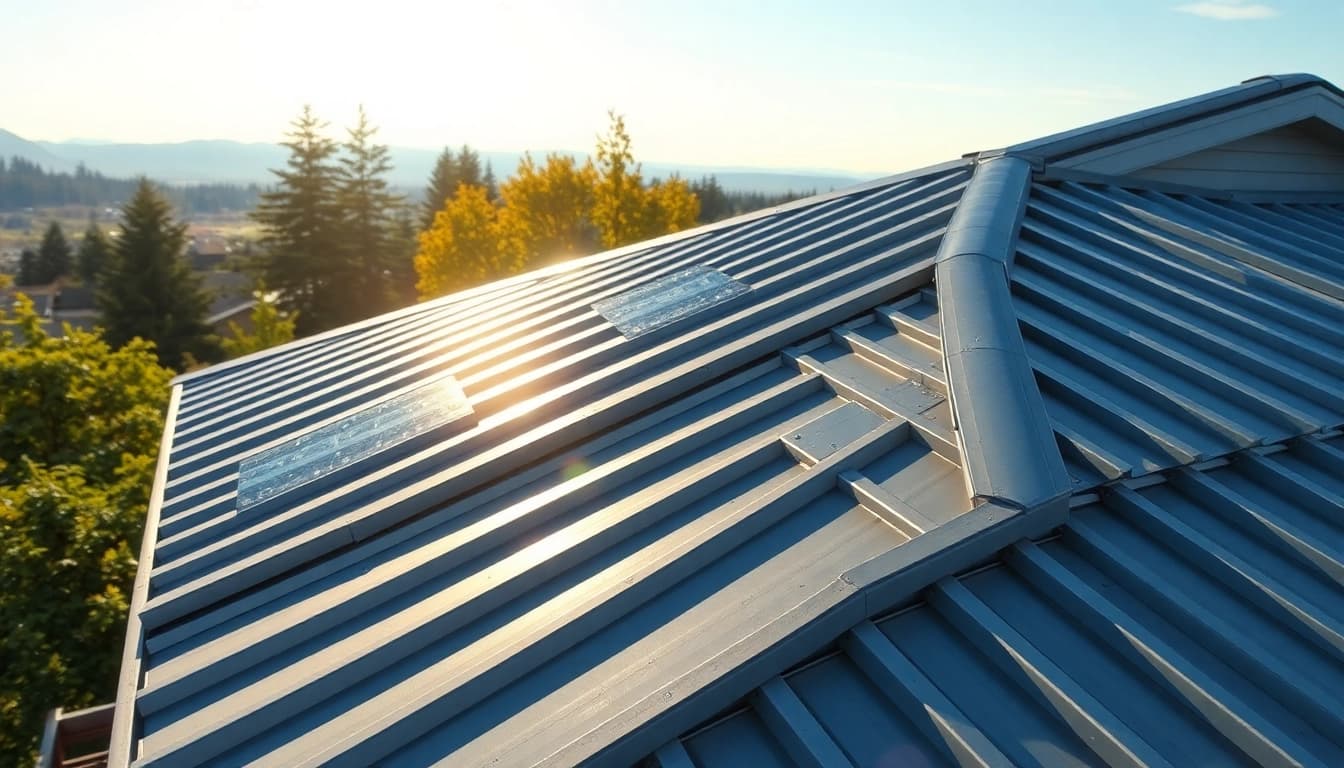 Metal roofing Vancouver installation on a contemporary home with scenic views.