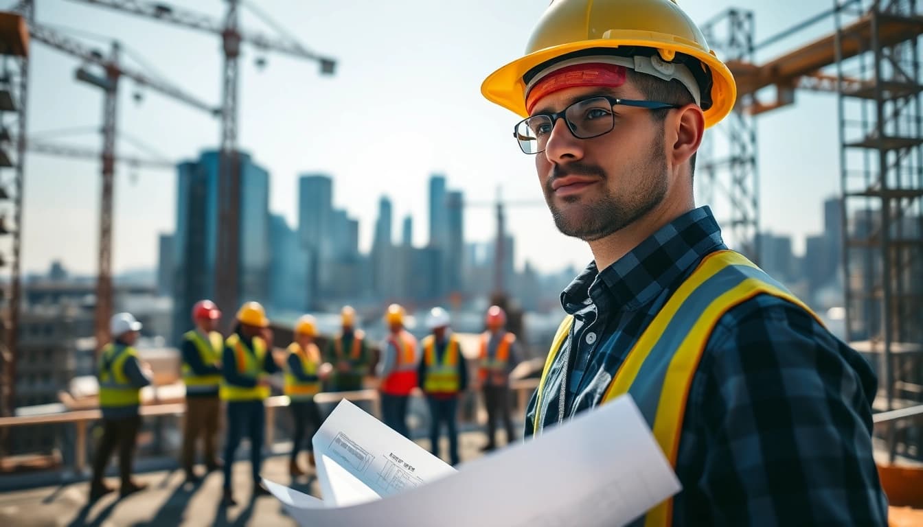 New York Construction Manager leading a diverse team on a high-rise project in New York City.