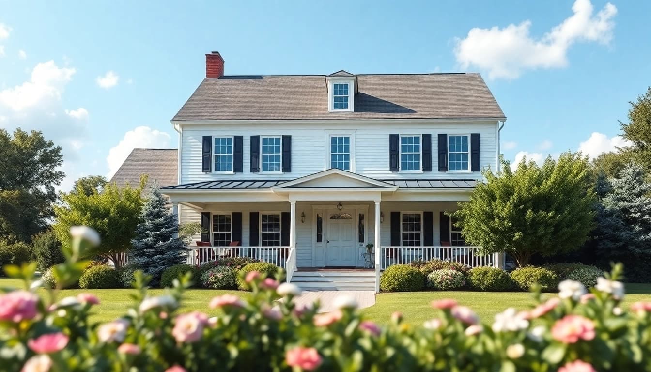 Crafting a colonial home new build construction with stunning architectural features and inviting surroundings.