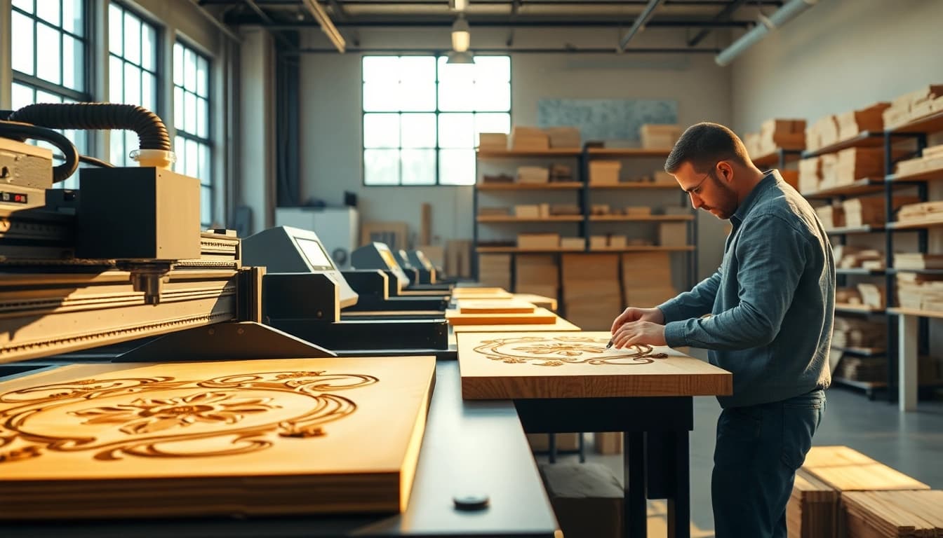 Engaging custom laser design workshop with operators creating intricate designs.