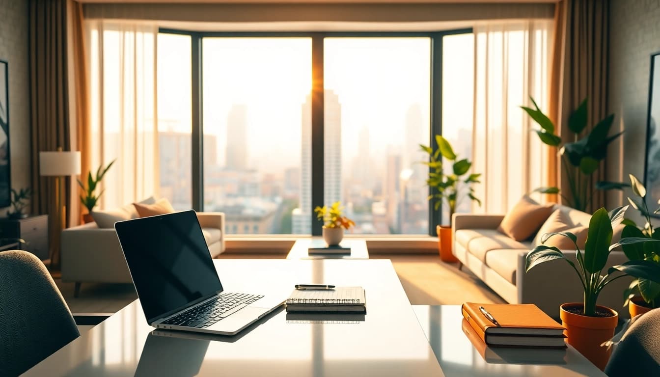 Enhance productivity at https://www.fire85.com with a modern home office setup showcasing productivity tools.