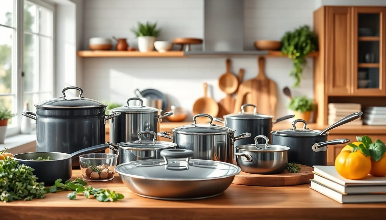 Showcase high-quality cookware NZ in a beautifully arranged kitchen setting to inspire culinary creativity.
