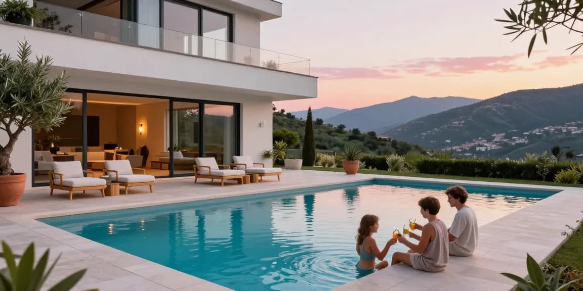 Tirana real estate luxury villa with pool and panoramic views inviting relaxation.