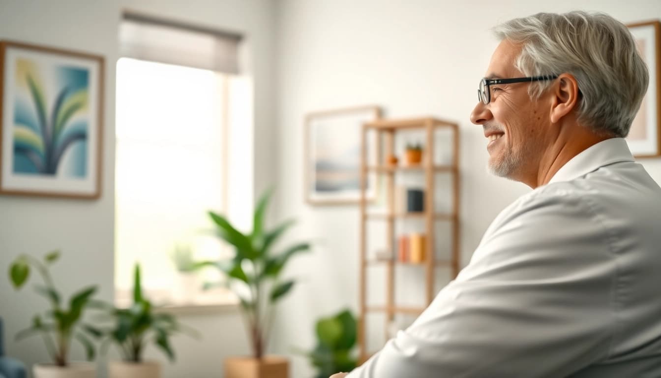 Engaging private GP consultation showcasing a professional doctor and a comfortable environment.