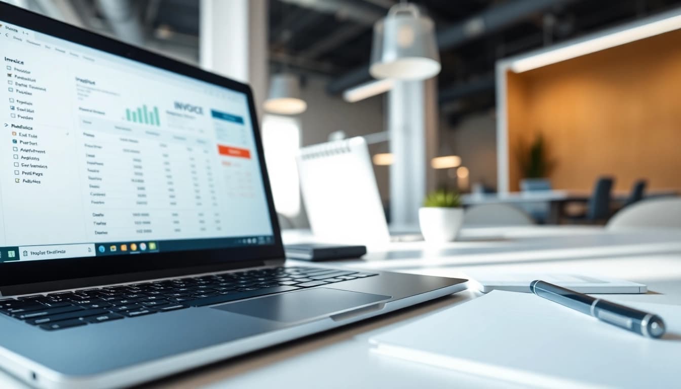 Enhance invoice processing software efficiency in a modern workspace environment.