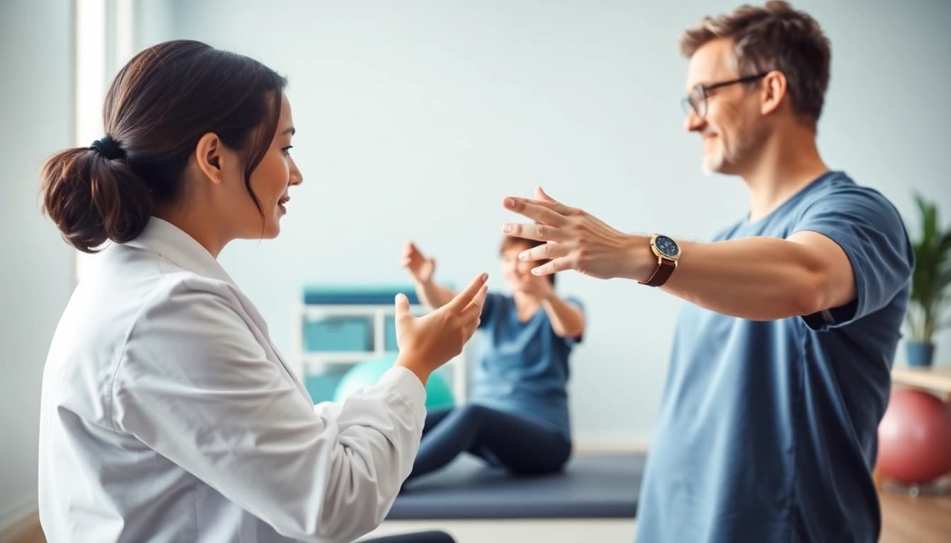 Engaging physiotherapy session showcasing north side edmonton physiotherapy expertise and patient care.