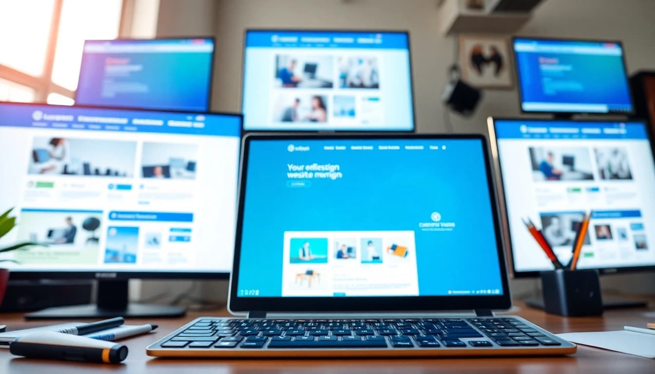 Visual representation of https://albmaftoh.com showcasing a modern website design in a digital workspace.