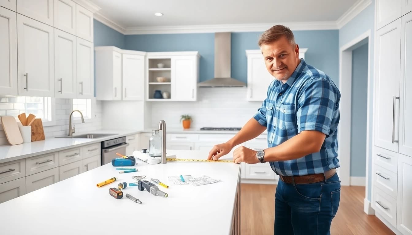 Transform your Home renovation with expert craftsmanship visible in a modern kitchen.
