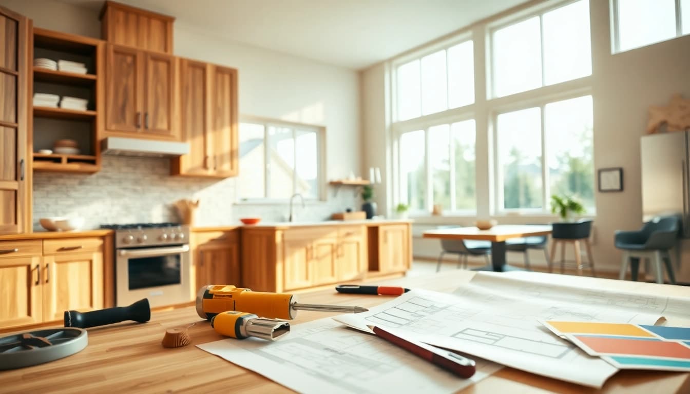 Executing a Home renovation with expert craftsmanship shown in a kitchen remodel.