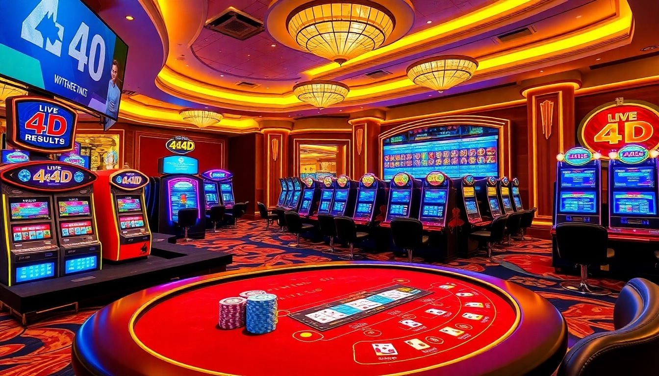 Rasakan taruhan Toto4D yang mendebarkan di kasino mewah dengan mesin slot yang berwarna-warni dan hasil langsung.