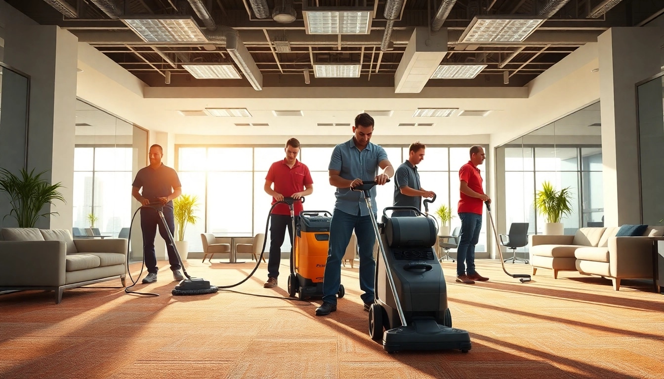 Efficient commercial carpet cleaning in a modern office, showcasing expert service and immaculate results.