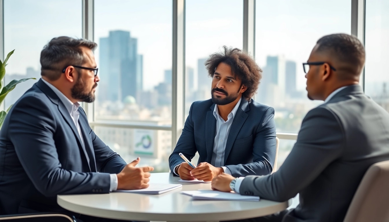 business coach los Angeles engaging with a client in a bright modern office setting
