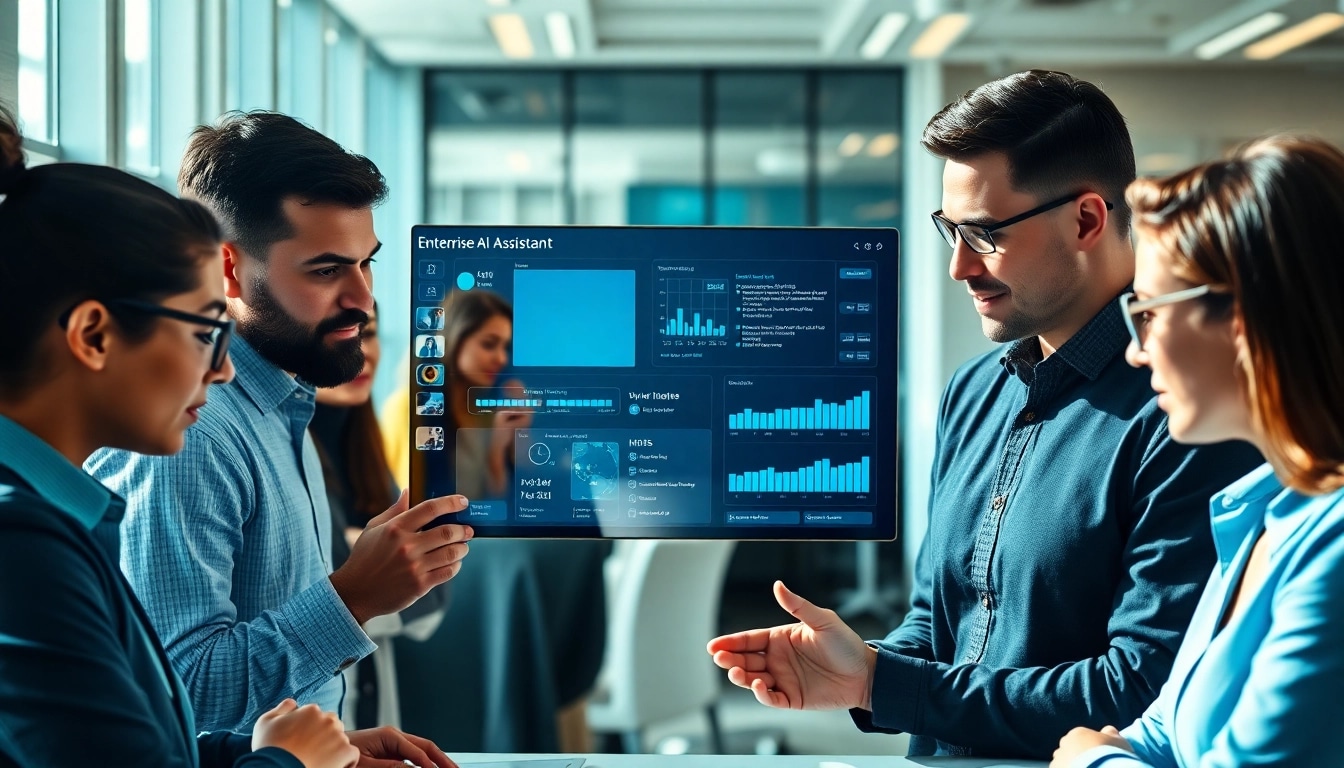 Explore the enterprise ai assistant facilitating teamwork and enhancing productivity in a modern office.