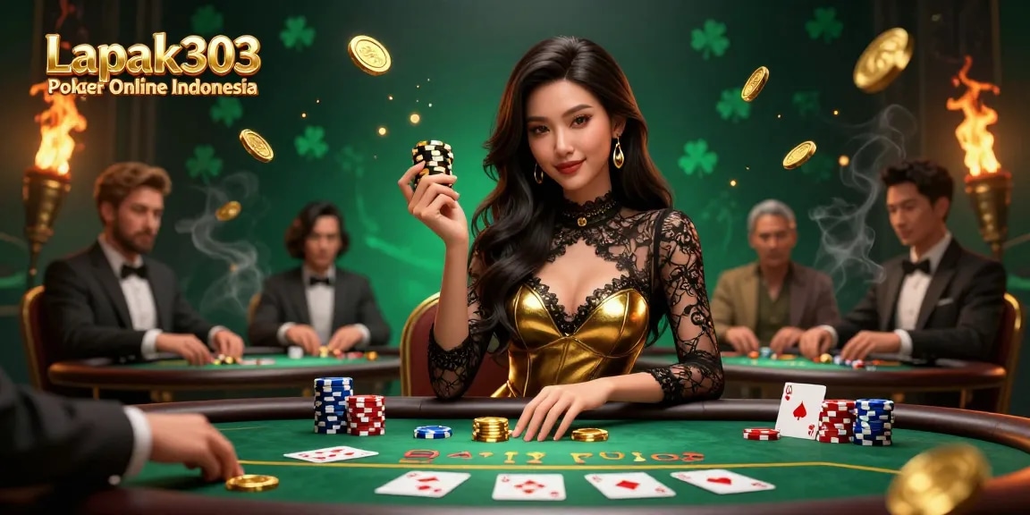 Experience high-stakes excitement at Lapak303 Poker Online Indonesia with luxurious ambiance and rich game elements.