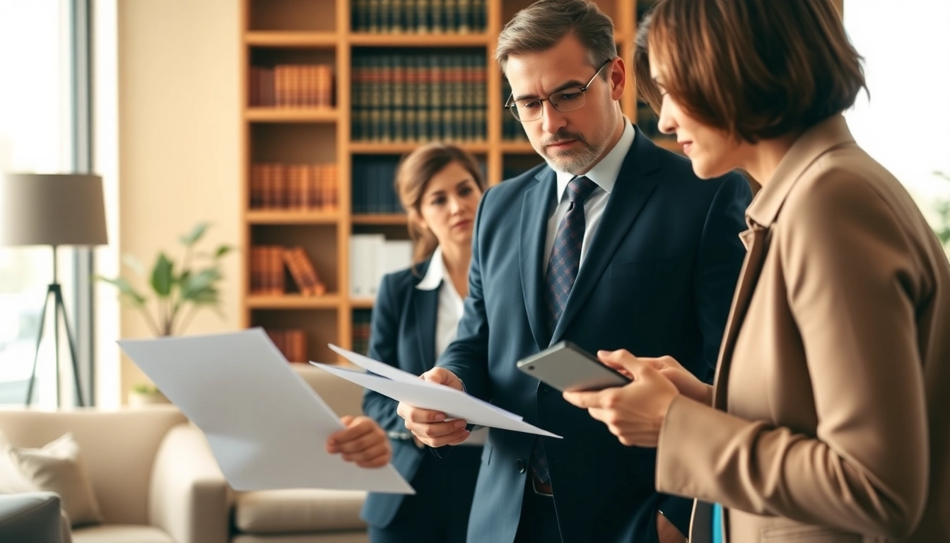 Engaging Palm Harbor Family Lawyer consulting clients in a modern office setting.