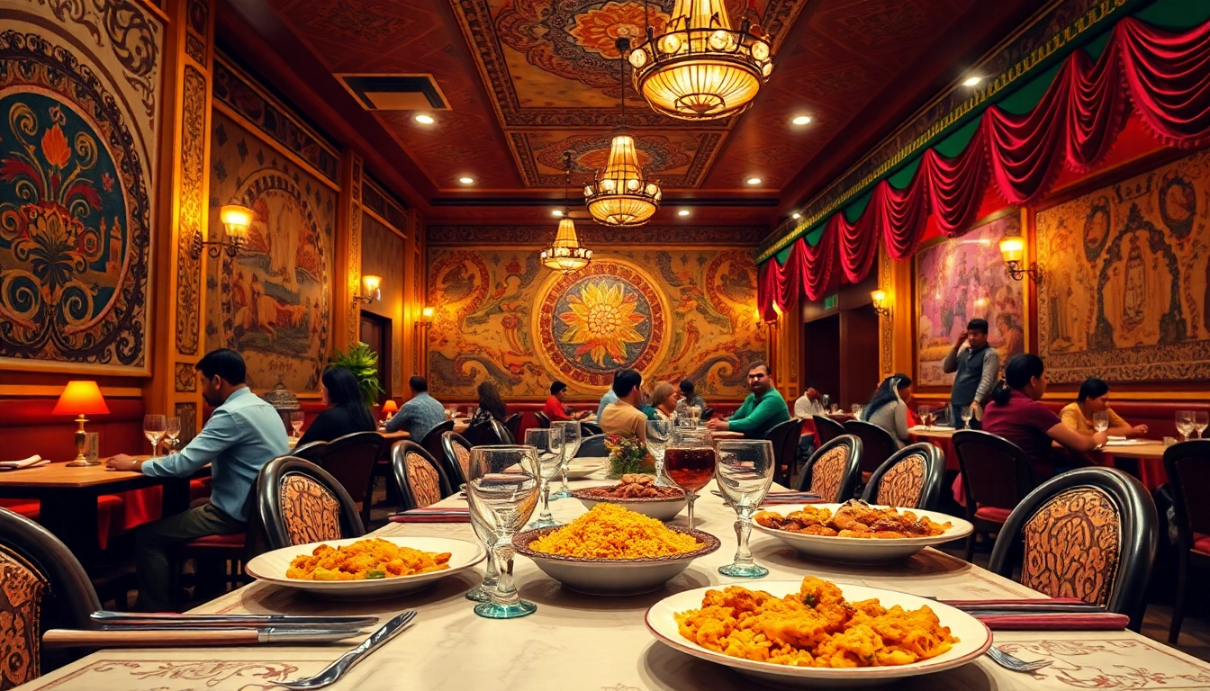 Delicious dishes at an Indian restaurant near me inside a vibrant, welcoming atmosphere.