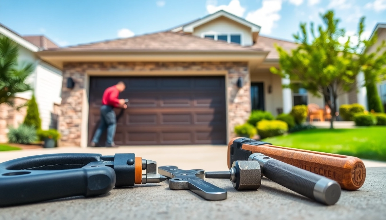 Engaging garage door replacement process showcasing expert installation techniques.