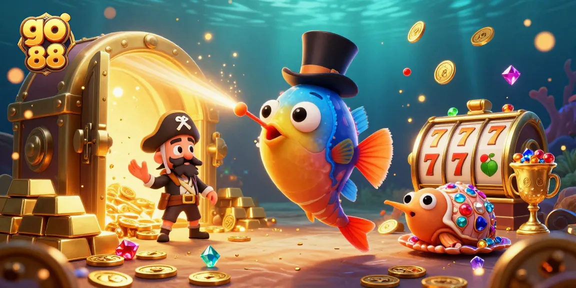Engage with go 88 excitement as a deep-sea anglerfish attracts treasures surrounded by gem-filled casino elements.