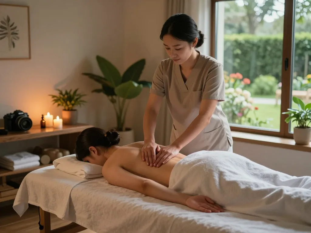 Experience calming 천안스웨디시 massage in a tranquil spa setting.