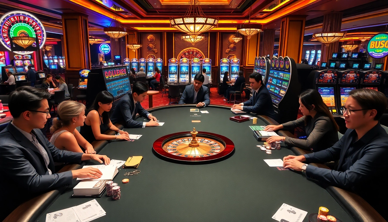 Experience the thrill of gaming at trang chủ thabet with vibrant casino tables and engaging players.