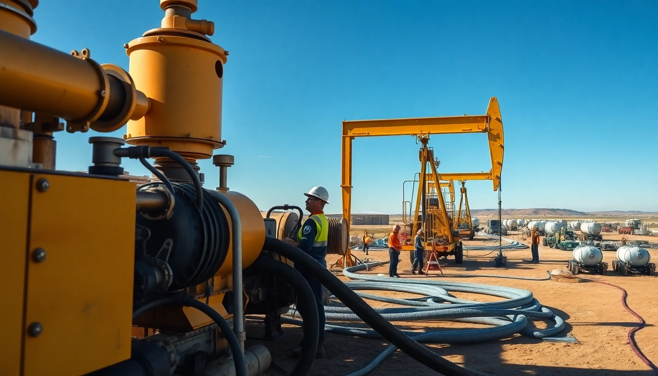 Engaging industrial water transfer services showcase efficient operations with professionals in action.