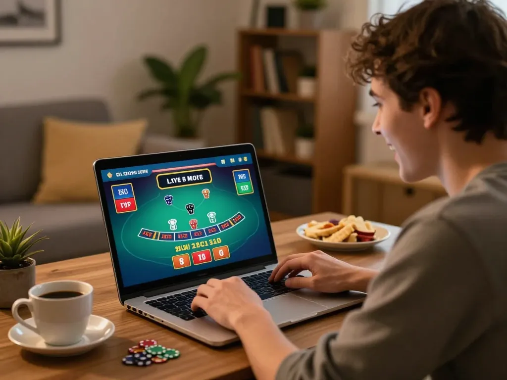 Engaging online gaming experience with g28-t1 in a cozy home setting