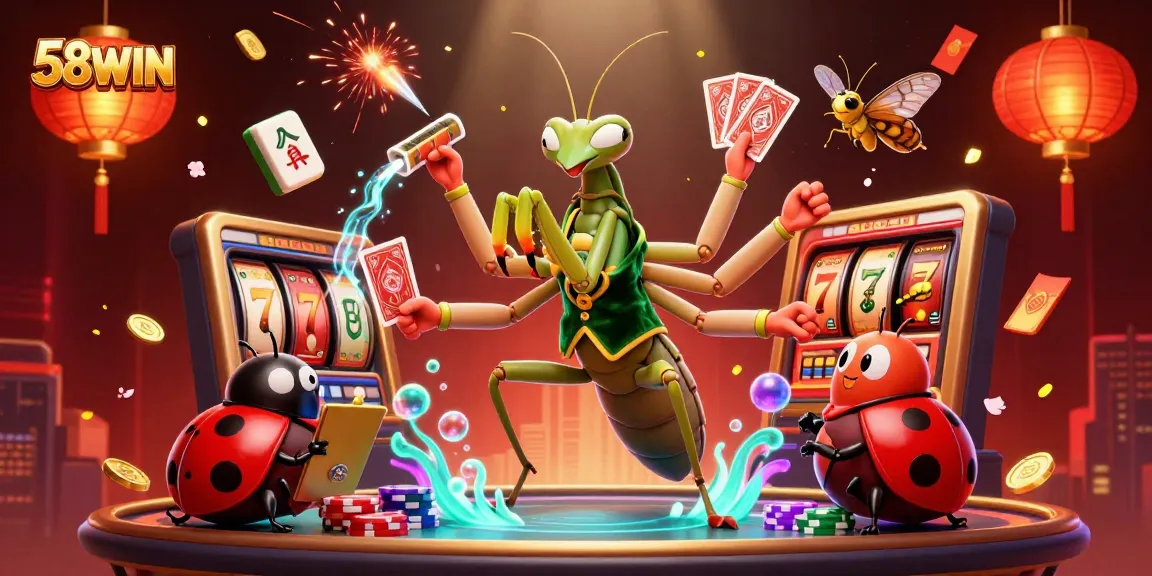 Experience the thrill of 58WIN with vibrant casino action featuring slot reels and dynamic game elements!