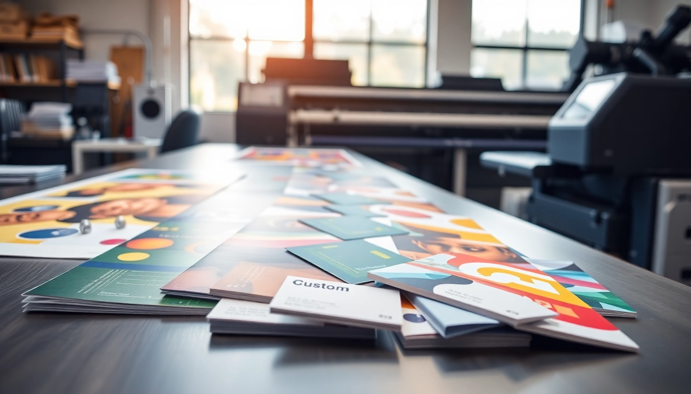 Showcasing vibrant materials from a custom print shop Edmonton, highlighting unique designs and colors.
