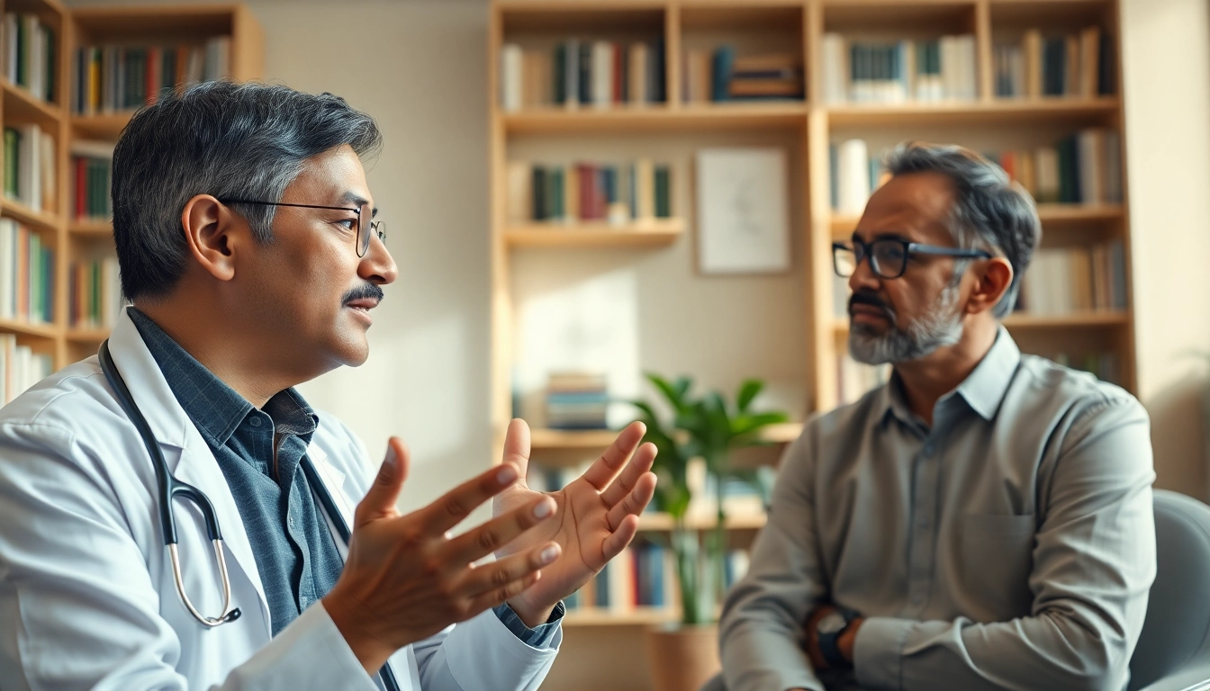 Engaging psychiatrist offering support to a patient, representing psychiatry in India.