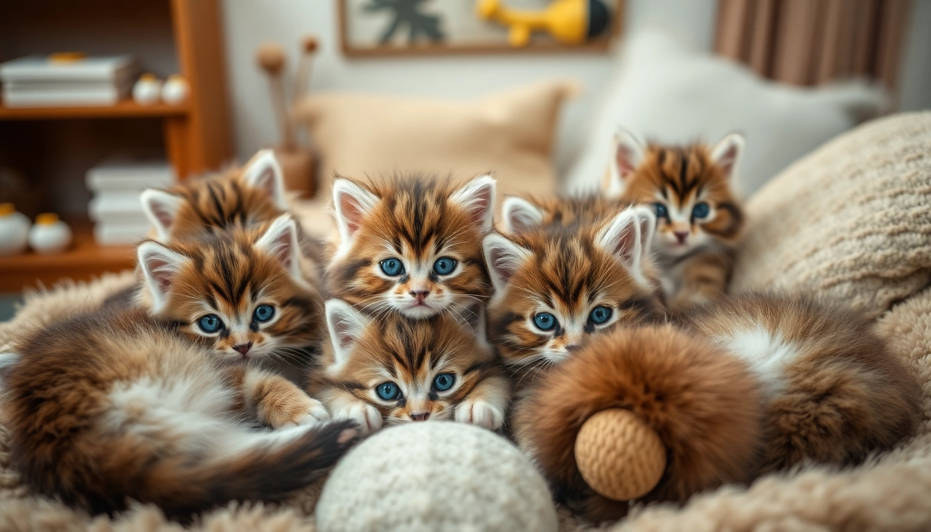 Maine Coon kittens for sale Sacramento playing in a warm home setting with soft lighting.