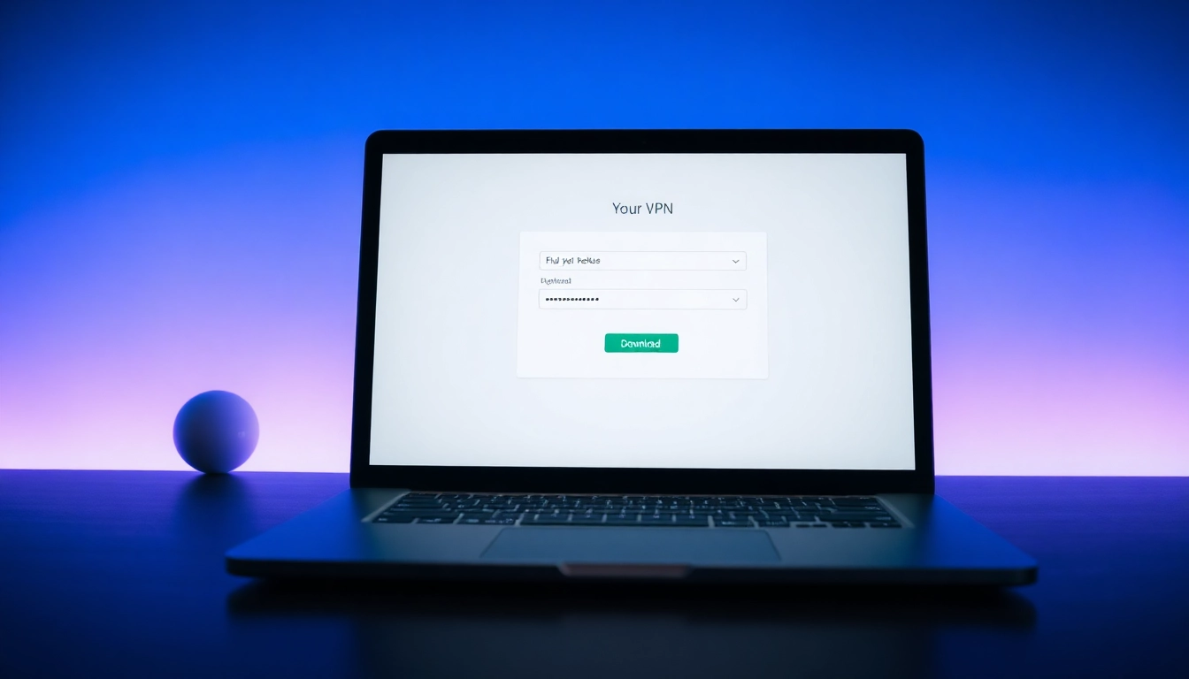 Download free VPN for Windows with a clear interface and easy setup process illustrated.