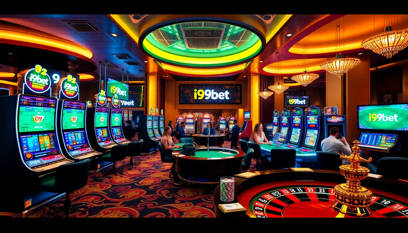 Experience thrilling betting action at i9bet with vibrant casino games and luxurious atmosphere.