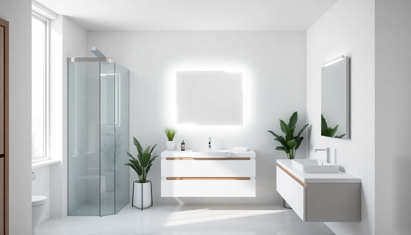 Der sonni Spiegelschrank in modernem Bad mit stilvollem LED-Licht und elegantem Design.