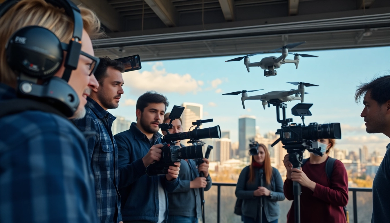 Engaged video production team creating engaging content in Edmonton.