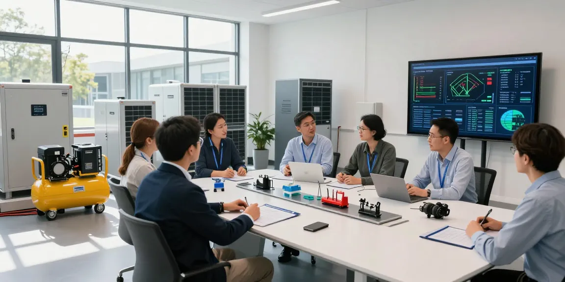 Power Generation technology showcased by engineers collaborating on advanced solutions in an innovative energy hub.