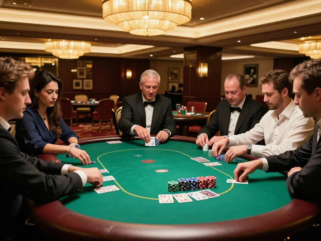 Exciting scene at Nhà cái MM88 casino table with players engaged in strategic poker gameplay.