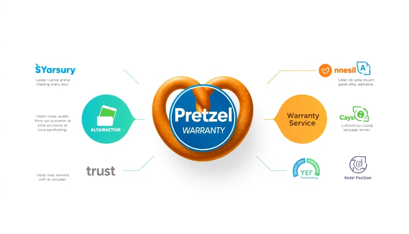 Compare Pretzel warranty vs other warranty companies in a vibrant infographic highlighting key features.