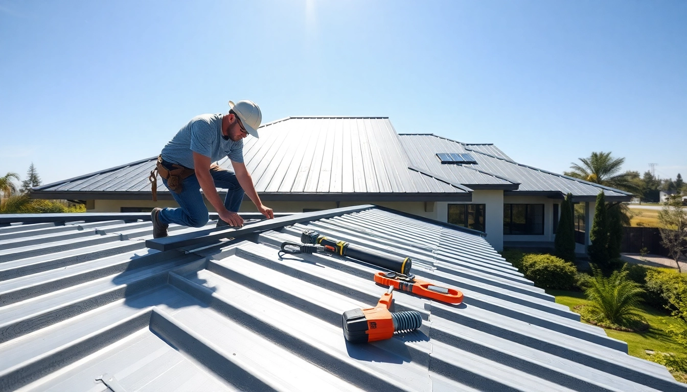 Install high-quality metal roofing panels on a modern home, showcasing durability and design.
