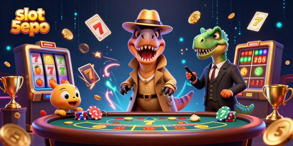 Experience exciting gameplay at slot depo 5 ribu with a velociraptor card counter amidst dynamic slot elements.