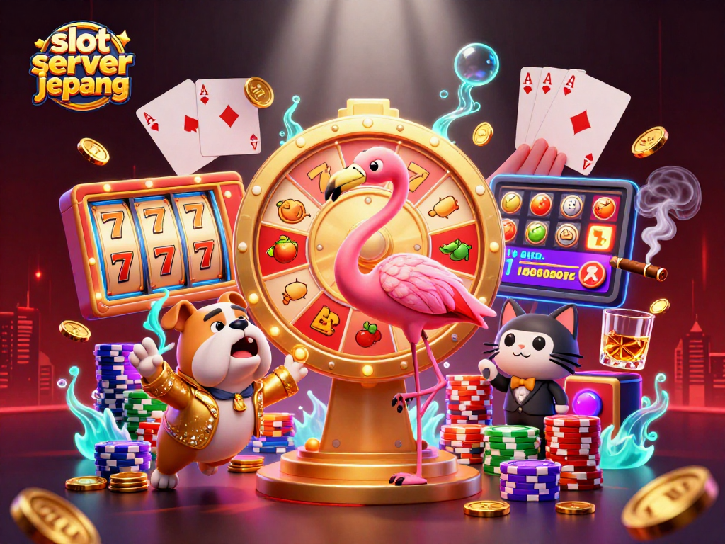 Experience the excitement of slot server jepang with vibrant reels, characters, and gambling elements.