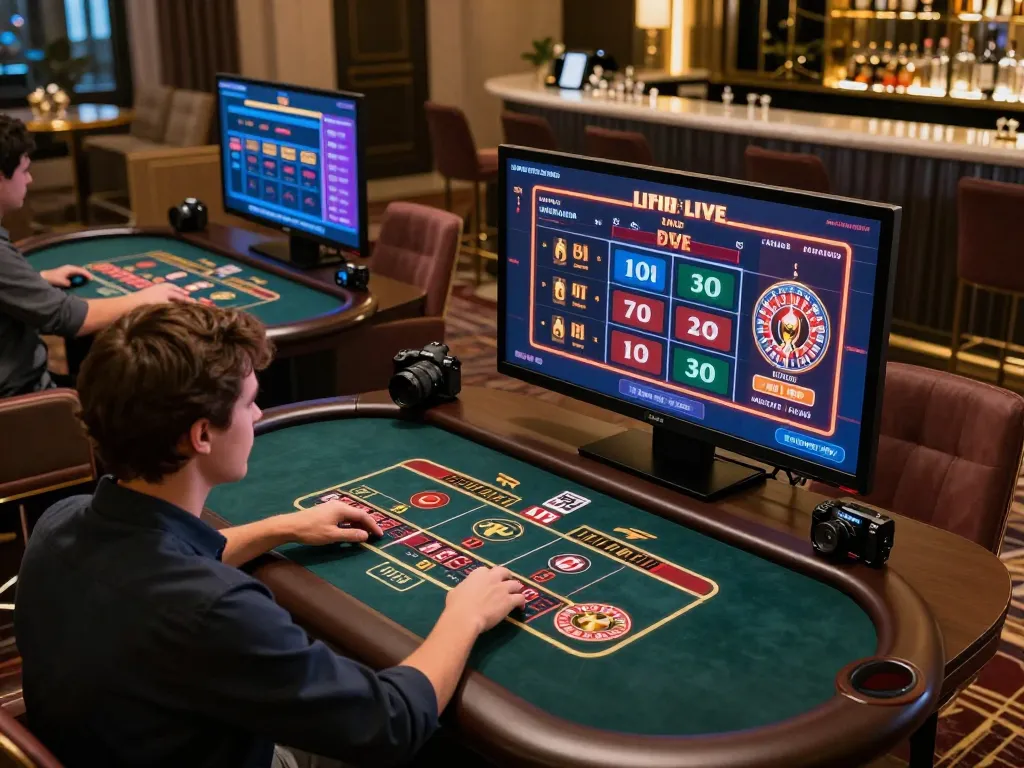 Place bets confidently on tr88's luxurious online live casino atmosphere with vibrant gaming screens.