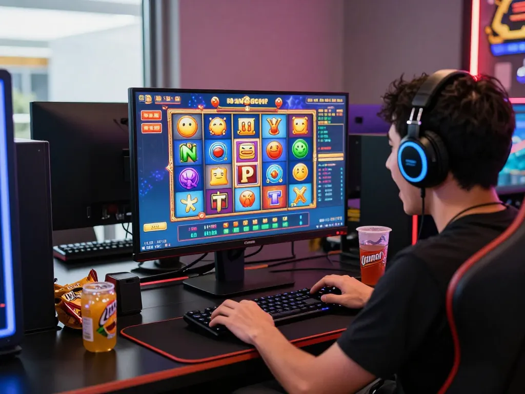 Exciting online gaming experience at bayitoto with a player enjoying slot gacor on a vibrant screen.
