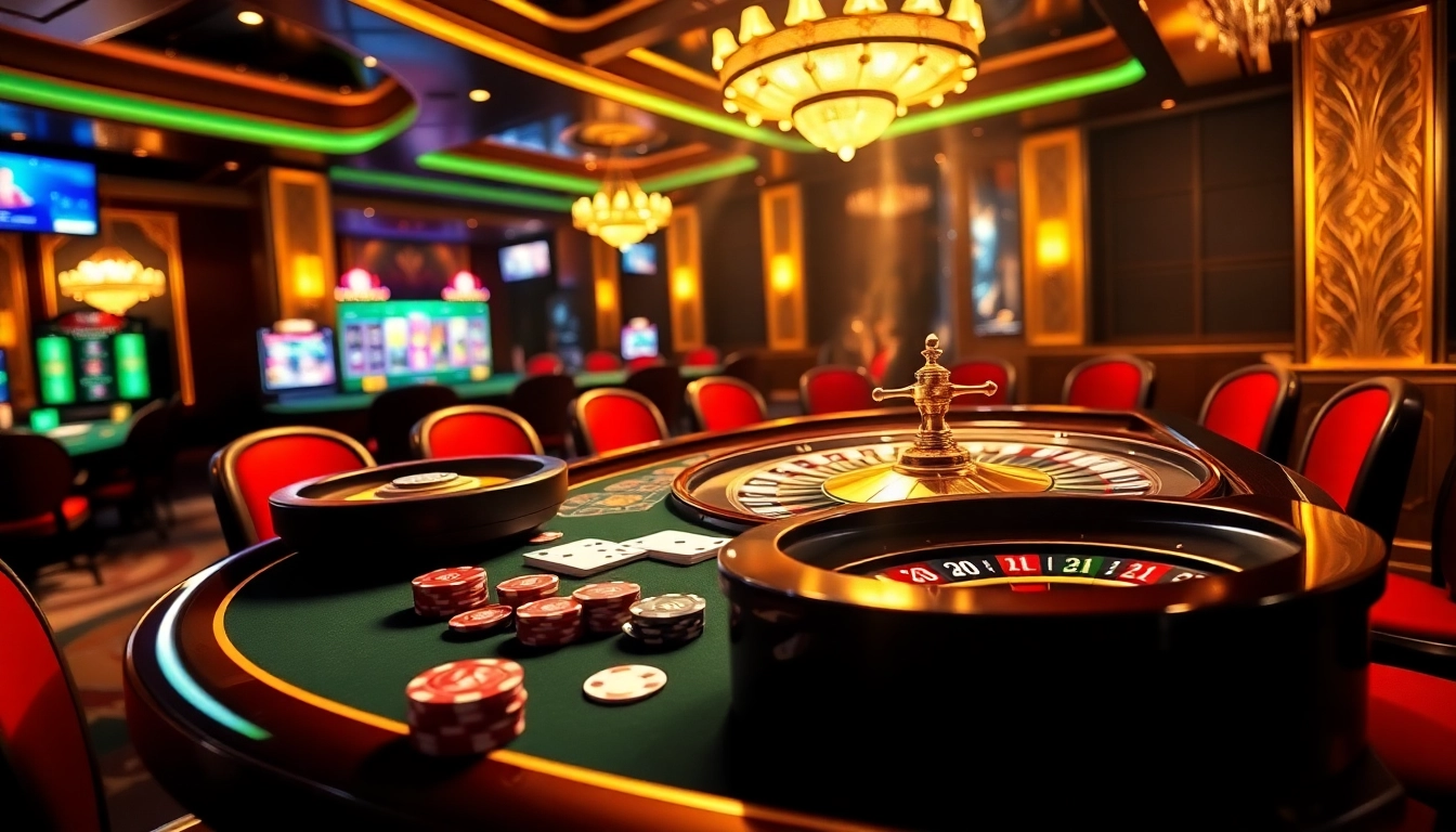 Experience excitement at Luckywin with vibrant casino visuals of betting and gaming.